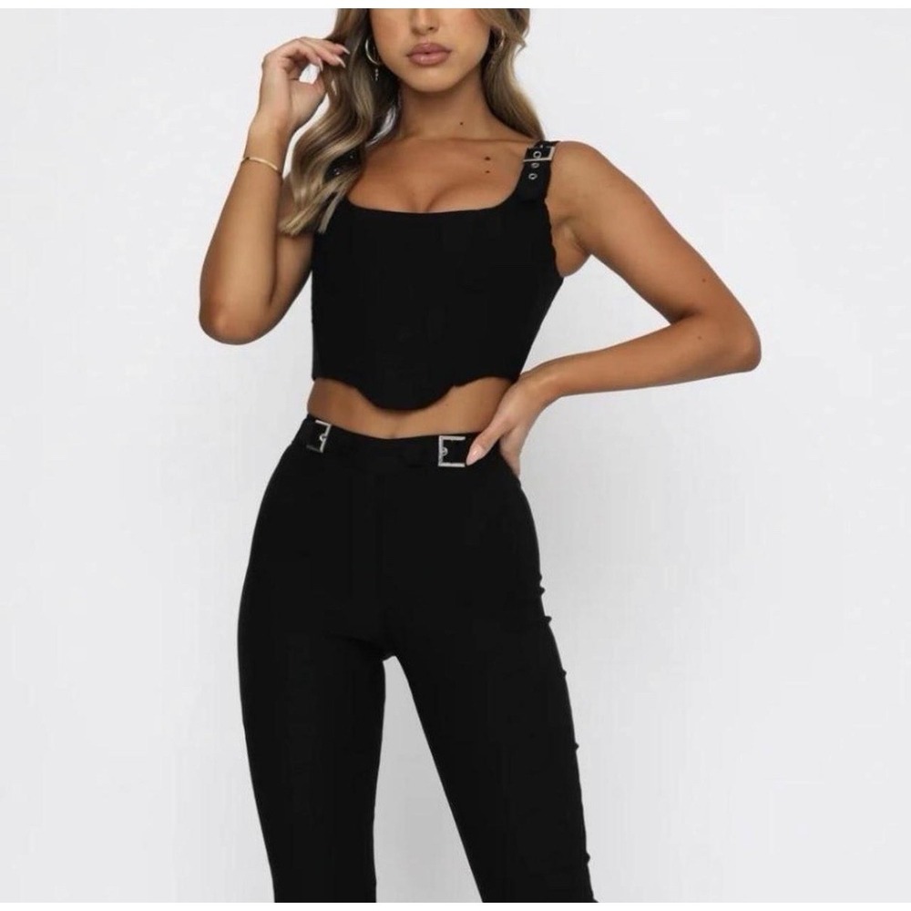 White Fox Keep Me Close Bustier Women Black Crop  Corset XS